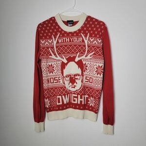 The Office With Your Nose So Dwight Holiday Ugly Christmas Sweater Size Medium